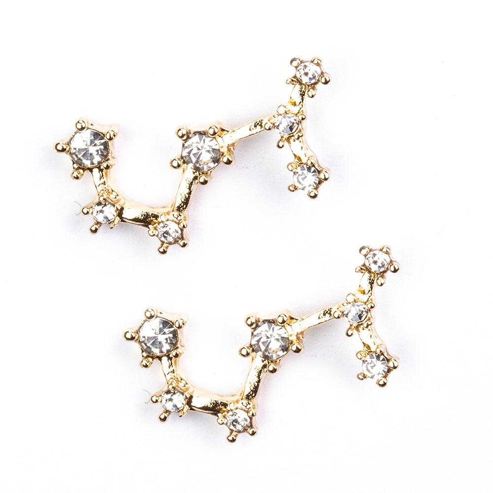 Escorpio Pendientes de Aleación Bañado en Oro con Cristal Emporia® Blanco 3 