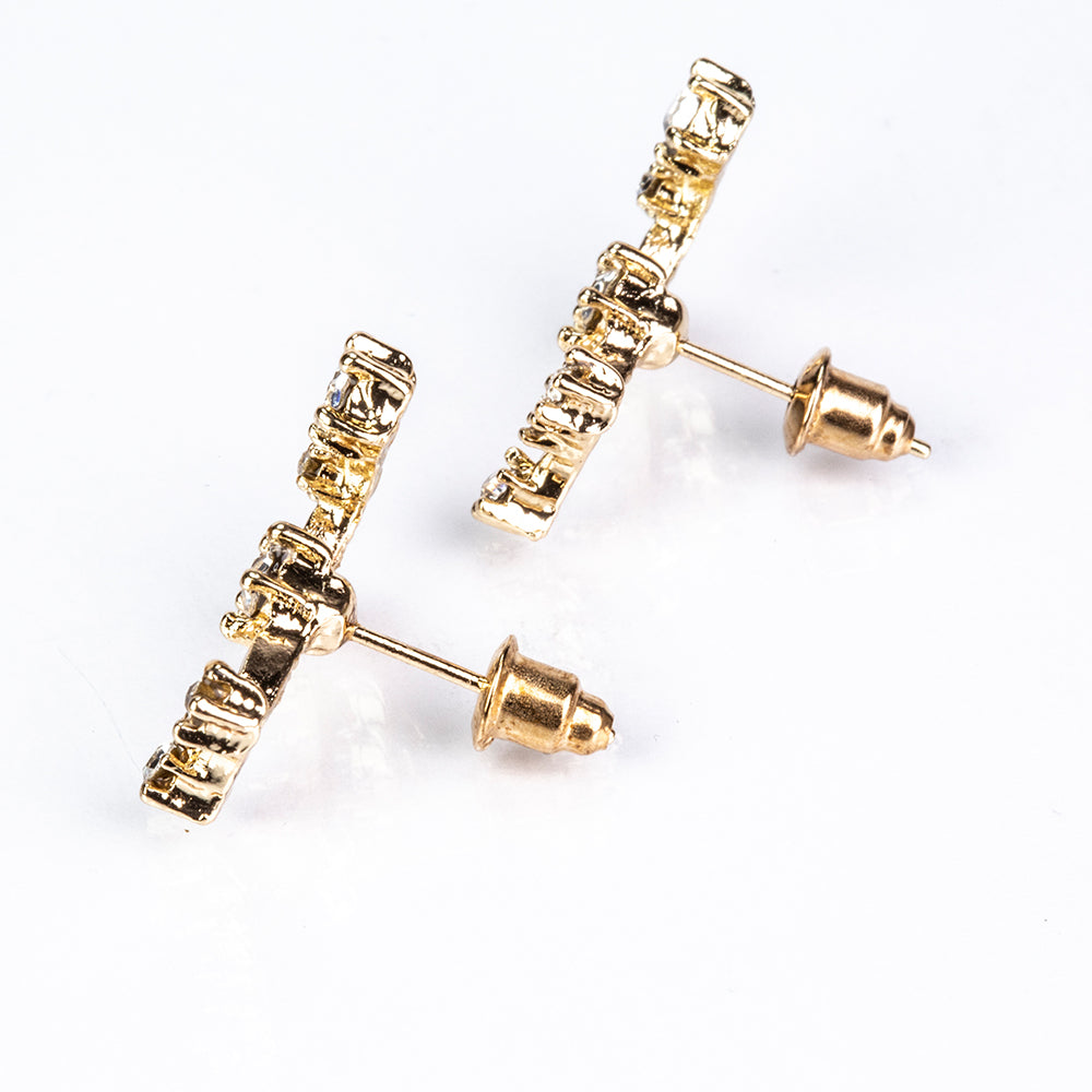 Escorpio Pendientes de Aleación Bañado en Oro con Cristal Emporia® Blanco 5 