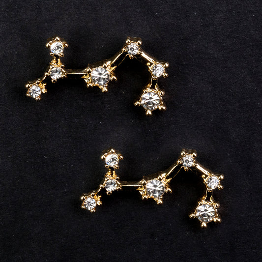 Escorpio Pendientes de Aleación Bañado en Oro con Cristal Emporia® Blanco