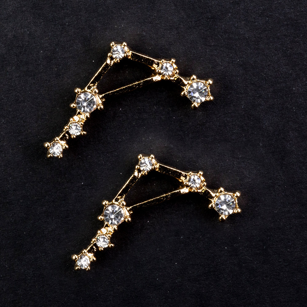 Libra Pendientes de Aleación Bañado en Oro con Cristal Emporia® Blanco 2 