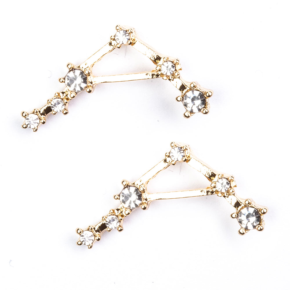 Libra Pendientes de Aleación Bañado en Oro con Cristal Emporia® Blanco