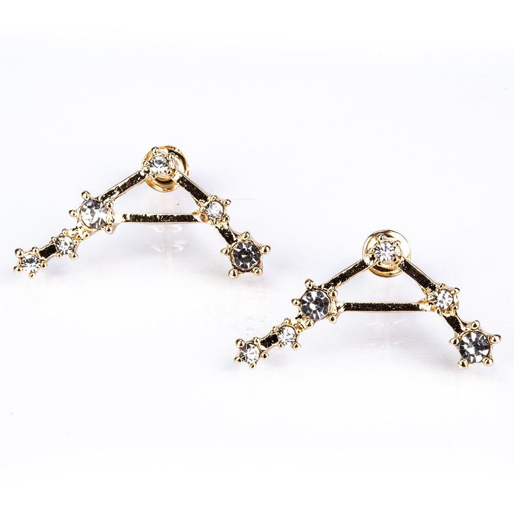 Libra Pendientes de Aleación Bañado en Oro con Cristal Emporia® Blanco 4 