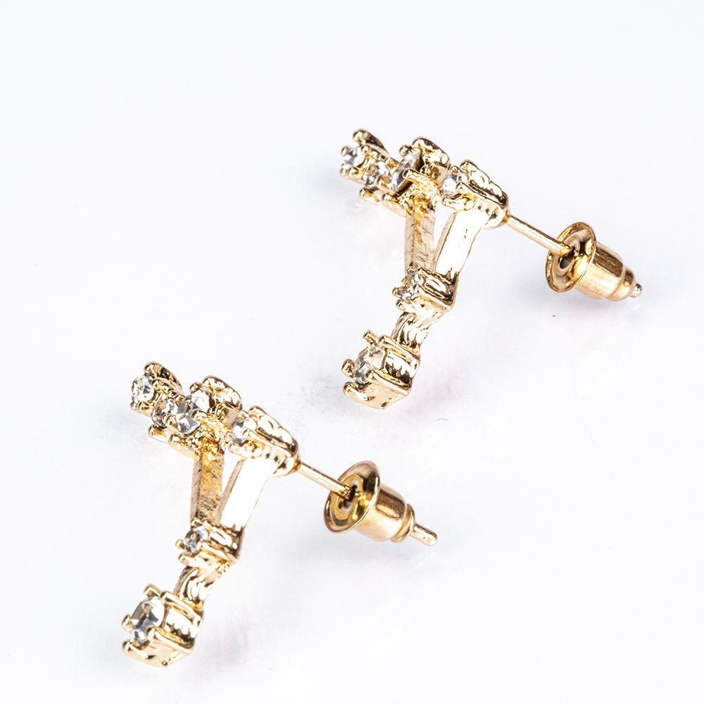 Libra Pendientes de Aleación Bañado en Oro con Cristal Emporia® Blanco 5 