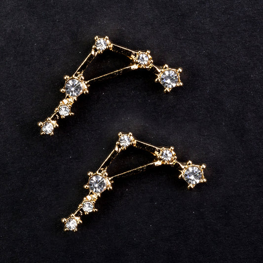 Libra Pendientes de Aleación Bañado en Oro con Cristal Emporia® Blanco