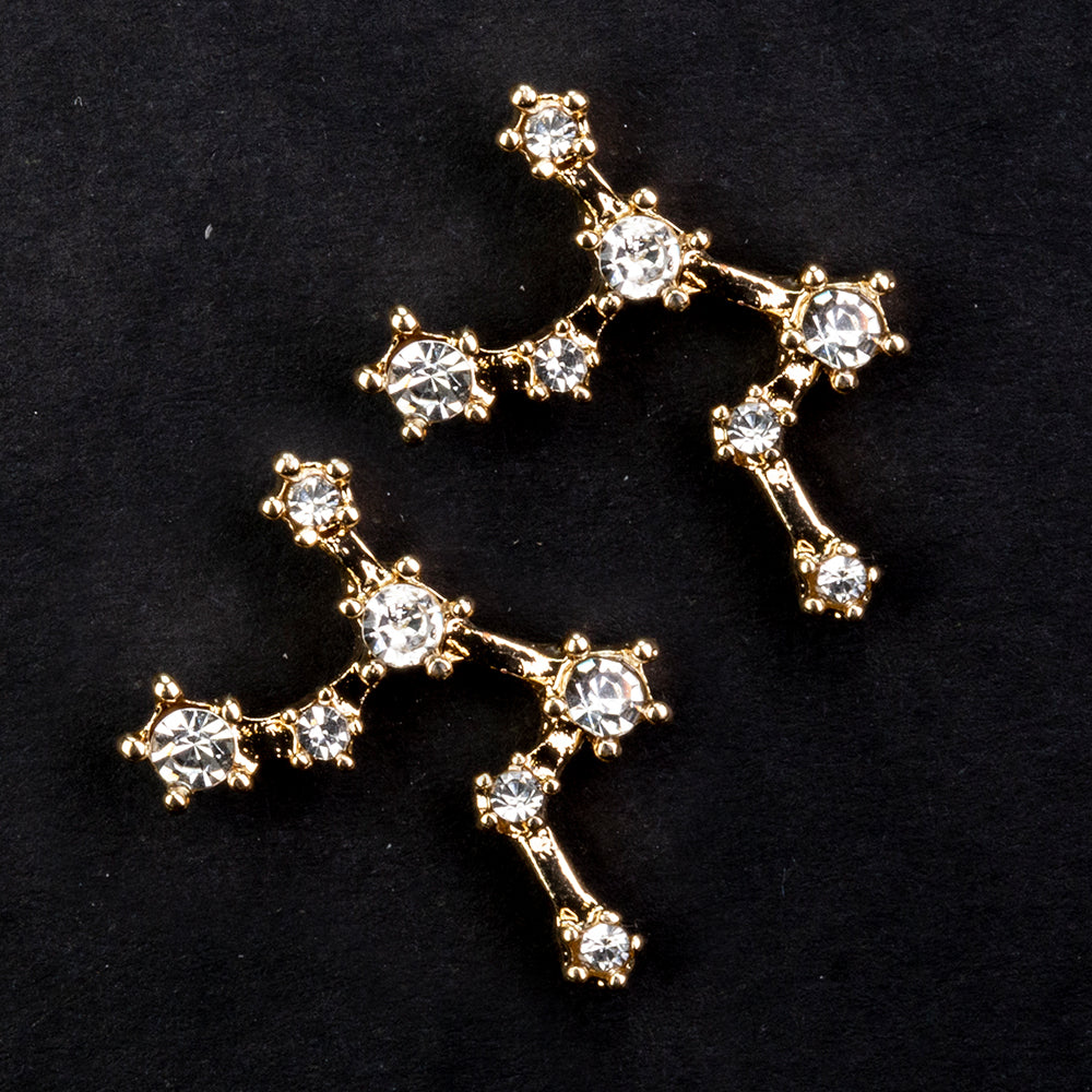 Virgo Pendientes de Aleación Bañado en Oro con Cristal Emporia® Blanco 2 