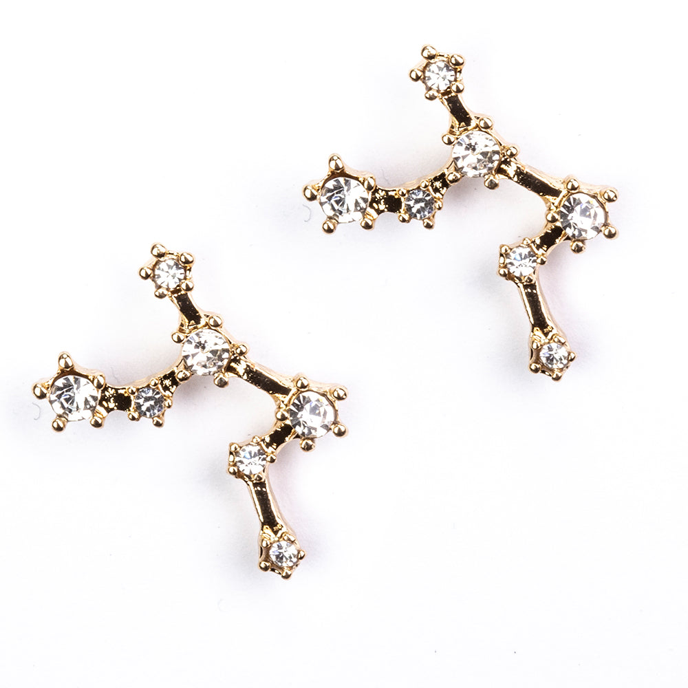 Virgo Pendientes de Aleación Bañado en Oro con Cristal Emporia® Blanco 3 