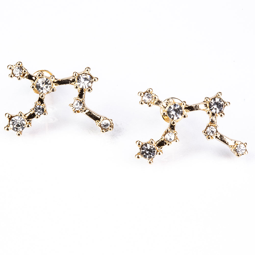 Virgo Pendientes de Aleación Bañado en Oro con Cristal Emporia® Blanco 4 