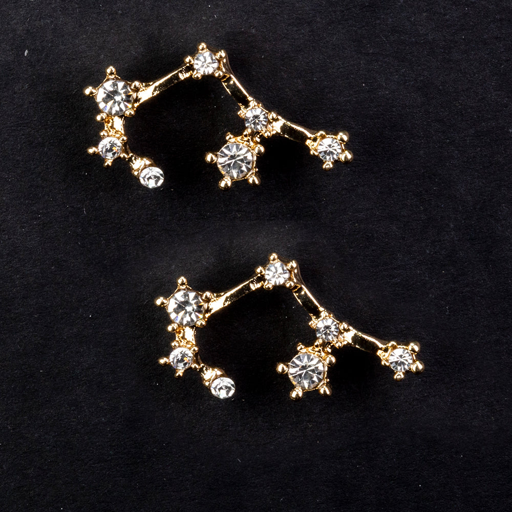 Sagitario Pendientes de Aleación Bañado en Oro con Cristal Emporia® Blanco 2 