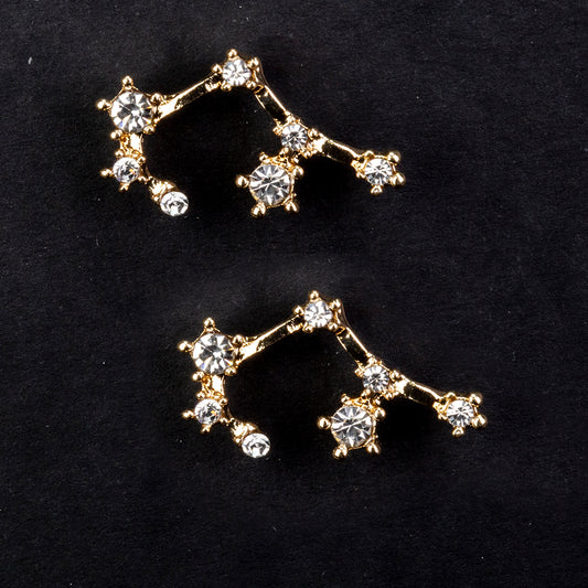 Sagitario Pendientes de Aleación Bañado en Oro con Cristal Emporia® Blanco