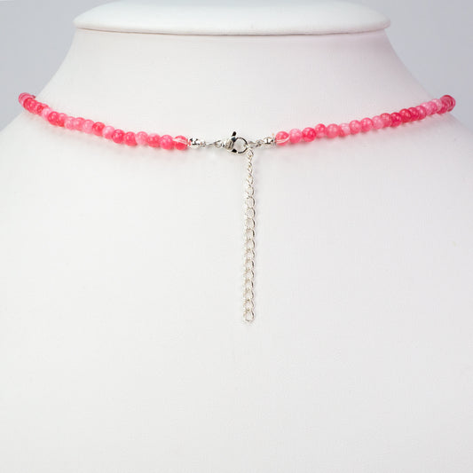 Collar de Plata con Jade Rosa