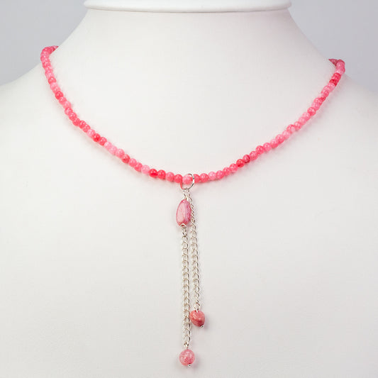Collar de Plata con Jade Rosa