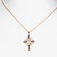 Cruz Collar de Aleación Bañado en Oro con Zafiro y Cristal Emporia® Blanco ( Collar +Colgante )