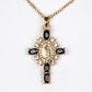 Cruz Collar de Aleación Bañado en Oro con Zafiro y Cristal Emporia® Blanco ( Collar +Colgante )