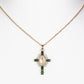 Cruz Collar de Aleación Bañado en Oro con Esmeralda y Cristal Emporia® Blanco ( Collar +Colgante )