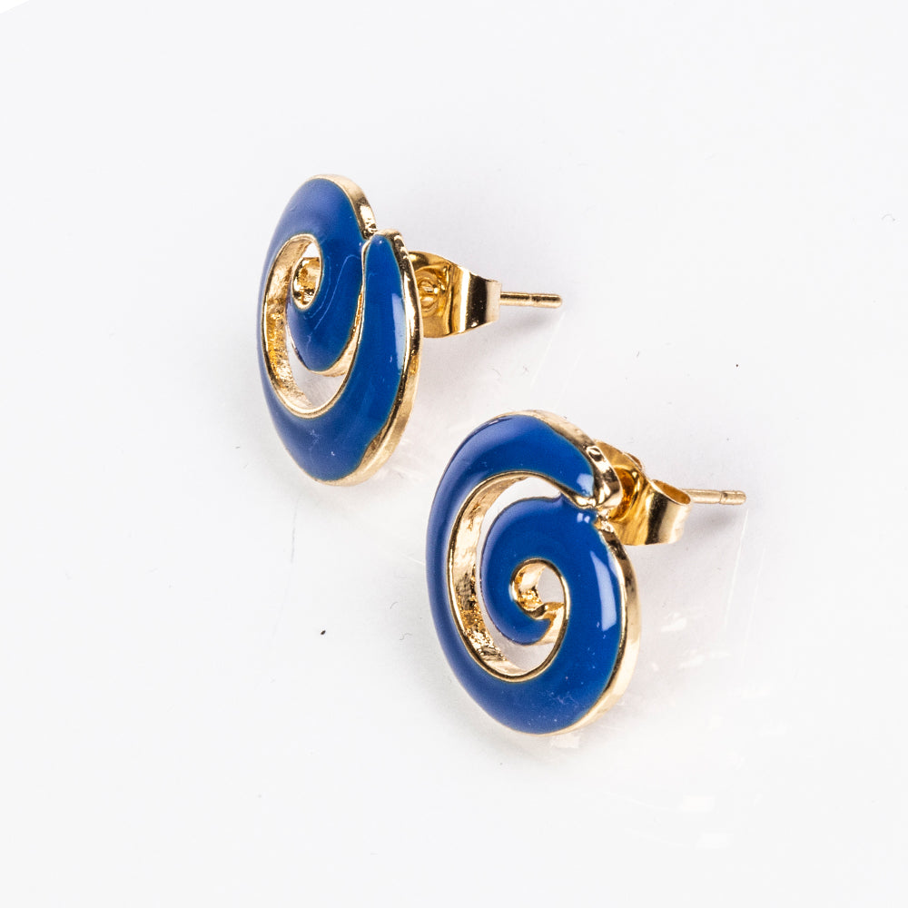 Conjunto de Aleación Bañado en Oro con Esmalte ( Collar +Pendientes )