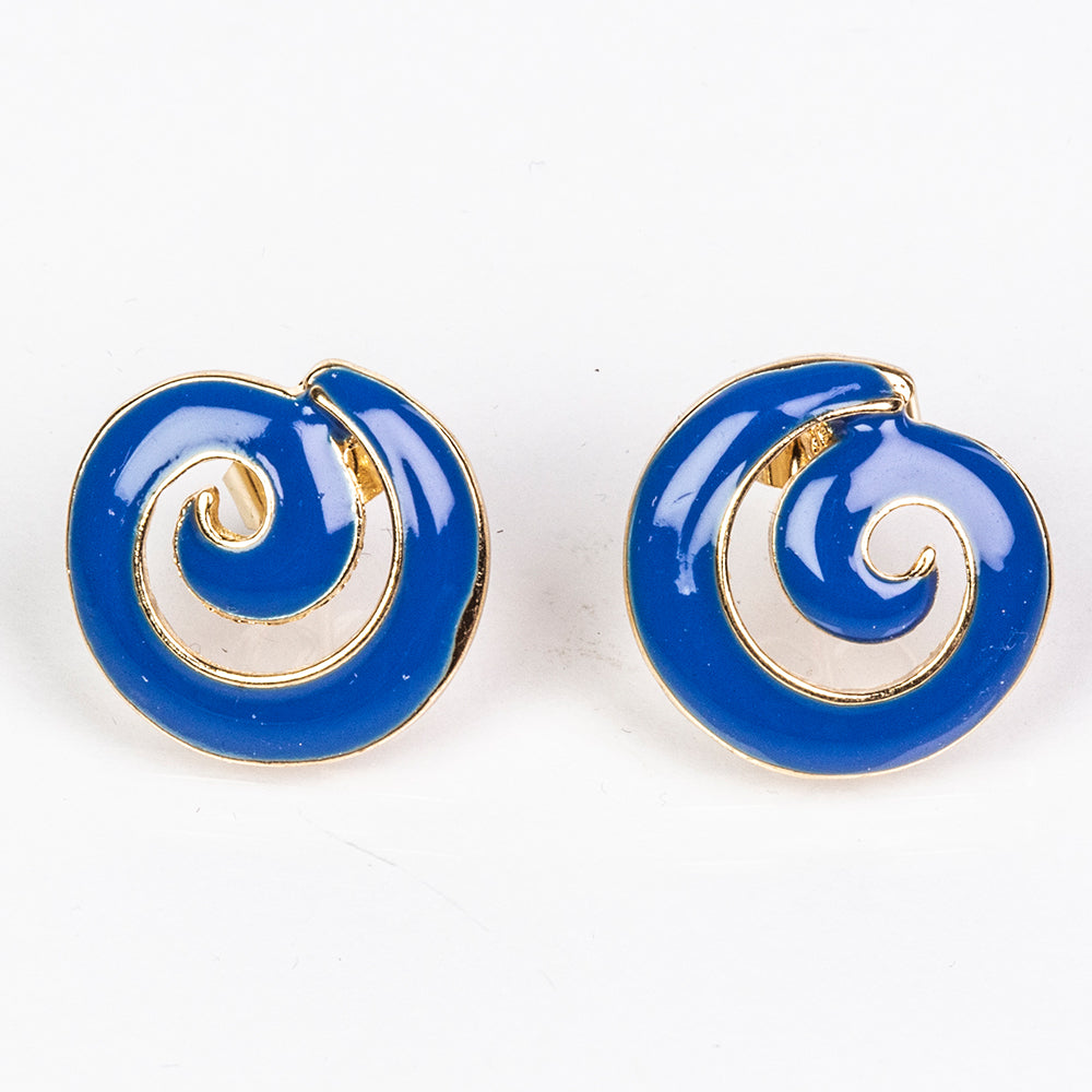 Conjunto de Aleación Bañado en Oro con Esmalte ( Collar +Pendientes )