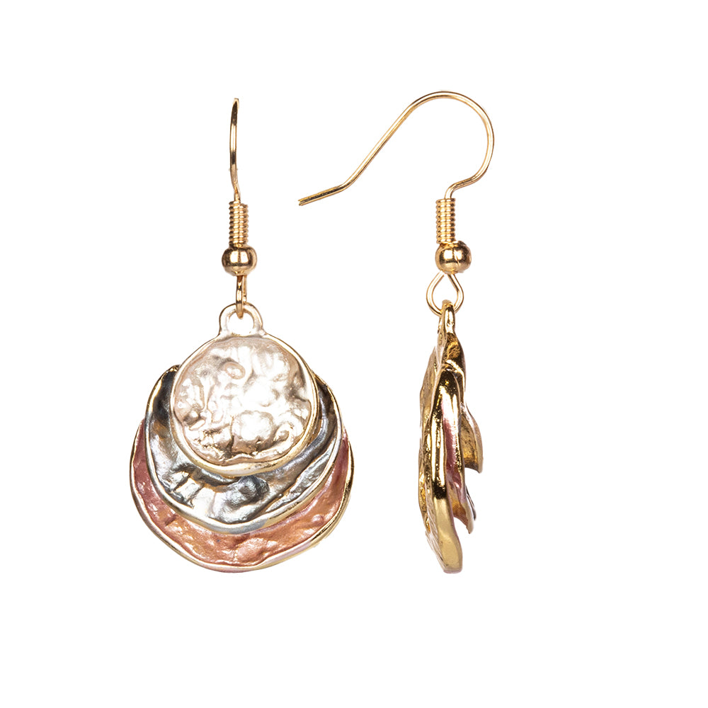 Conjunto de Aleación Bañado en Oro con Esmalte ( Collar +Pendientes +Colgante ) 2 