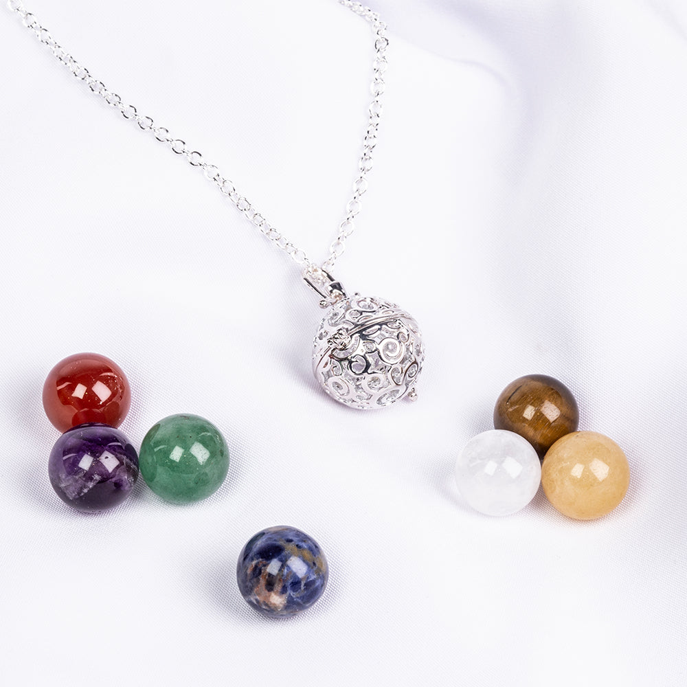 Collar de Aleación Bañado en Oro con Amatista y Lapislázuli ( Collar +Colgante )