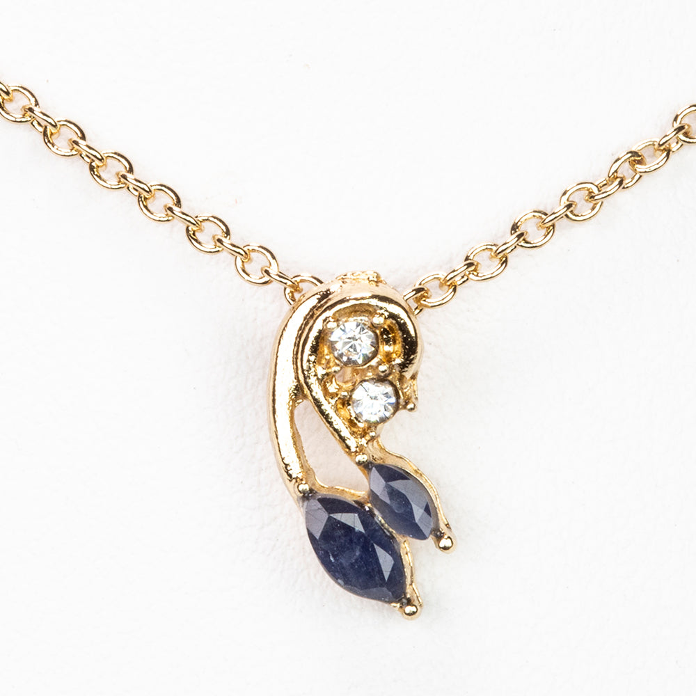 Collar de Aleación Bañado en Oro con Zafiro y Cristal Emporia® Blanco ( Collar +Colgante ) 1 