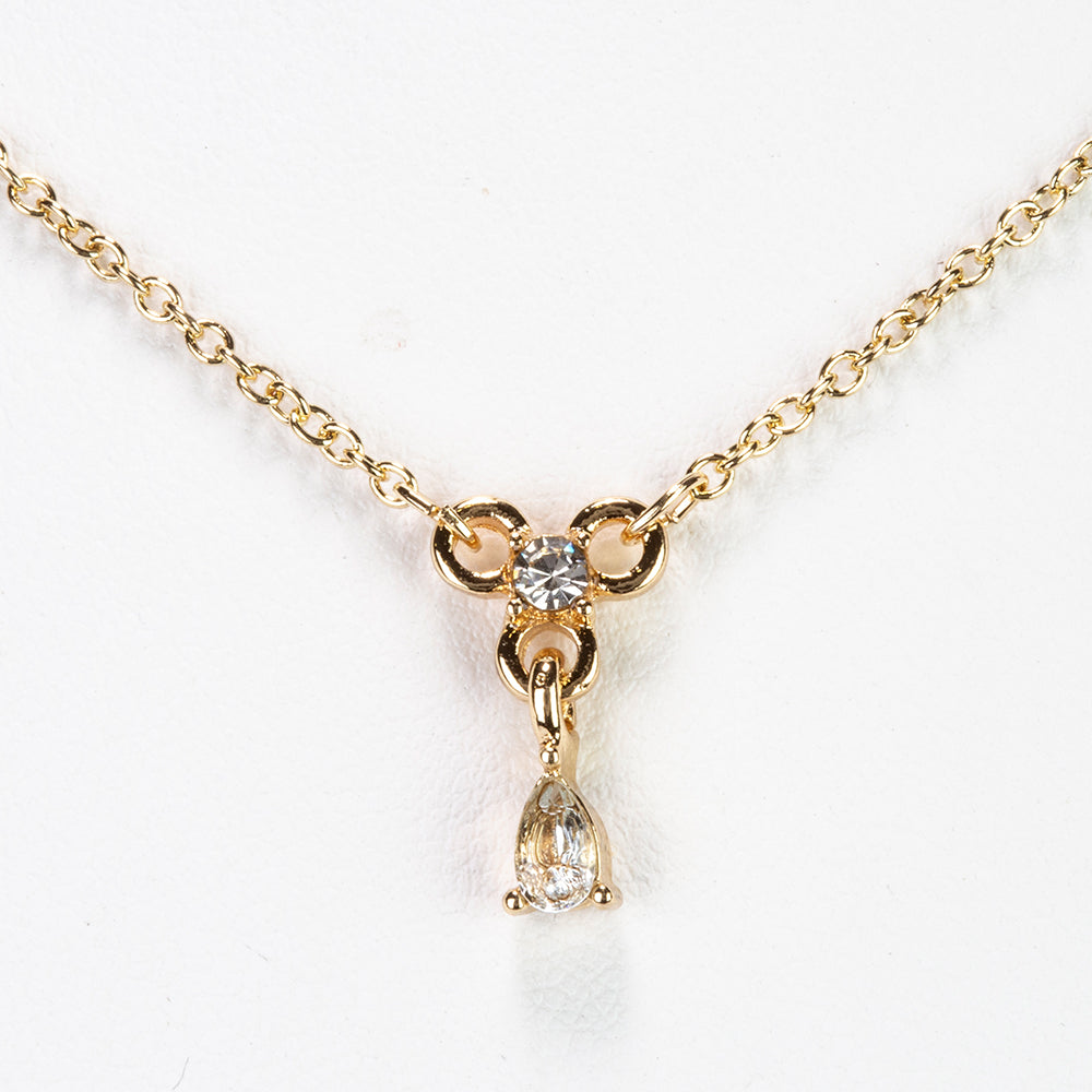 Collar de Aleación Bañado en Oro con Topacio Azul Cielo y Cristal Emporia® Blanco ( Collar +Colgante ) 1 