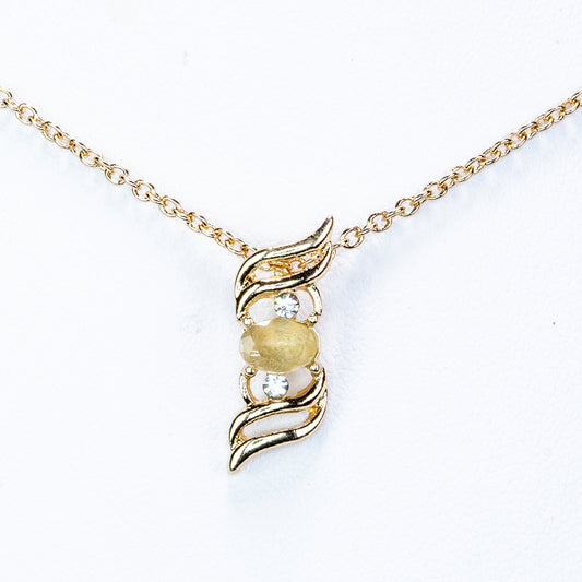 Collar de Aleación Bañado en Oro con Cristal Emporia® Blanco ( Collar +Colgante )