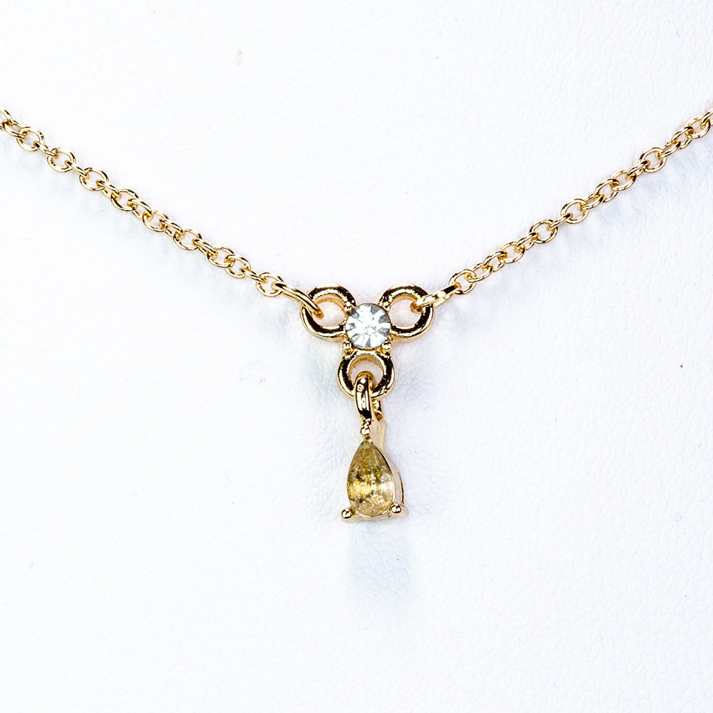 Collar de Aleación Bañado en Oro con Cristal Emporia® Blanco ( Collar +Colgante ) 1 