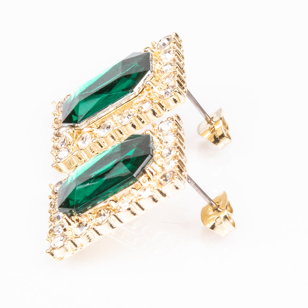 Reloj de Aleación Bañado en Oro con Cristal Emporia® Verde y Cristal Emporia® Blanco ( Collar +Pendientes +Colgante ) 10 