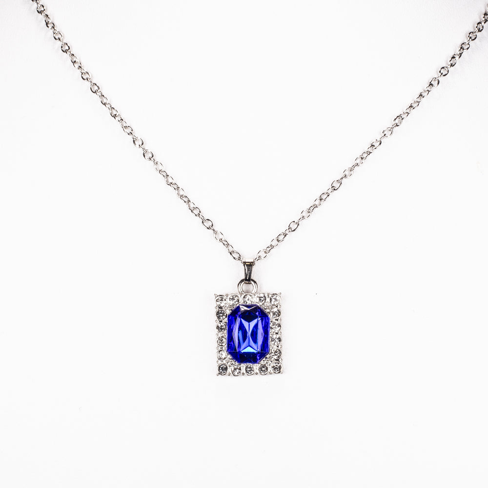 Reloj de Aleación Bañado en Oro con Cristal Emporia® Azul y Cristal Emporia® Blanco ( Collar +Pendientes +Colgante )