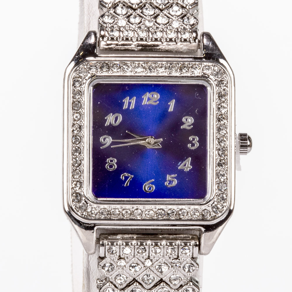 Reloj de Aleación Bañado en Oro con Cristal Emporia® Azul y Cristal Emporia® Blanco ( Collar +Pendientes +Colgante ) 8 