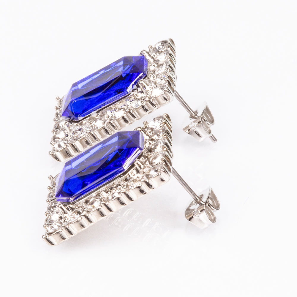 Reloj de Aleación Bañado en Oro con Cristal Emporia® Azul y Cristal Emporia® Blanco ( Collar +Pendientes +Colgante ) 11 