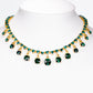 Conjunto de Aleación Bañado en Oro con Cristal Emporia® Verde ( Collar +Pendientes )