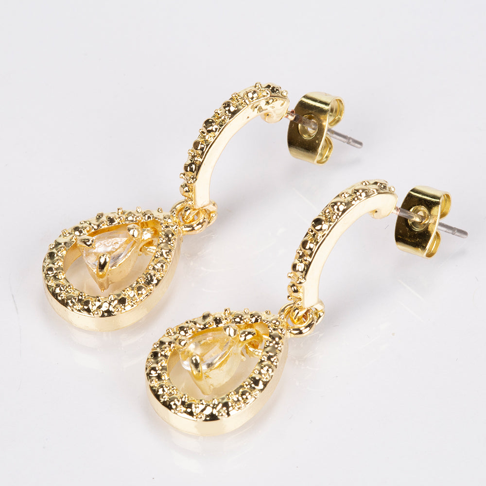 Reloj de Aleación Bañado en Oro con Rubí y Cristal Emporia® Blanco ( Collar +Pendientes +Colgante ) 2 