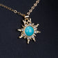 Collar de Aleación Bañado en Oro con Turquesa