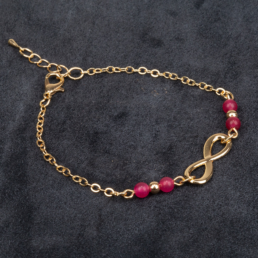 Pulsera de Aleación Bañado en Oro con Rubí 3 
