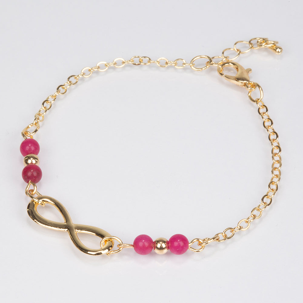 Pulsera de Aleación Bañado en Oro con Rubí 4 