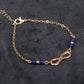 Pulsera de Aleación Bañado en Oro con Zafiro