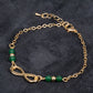 Pulsera de Aleación Bañado en Oro con Esmeralda