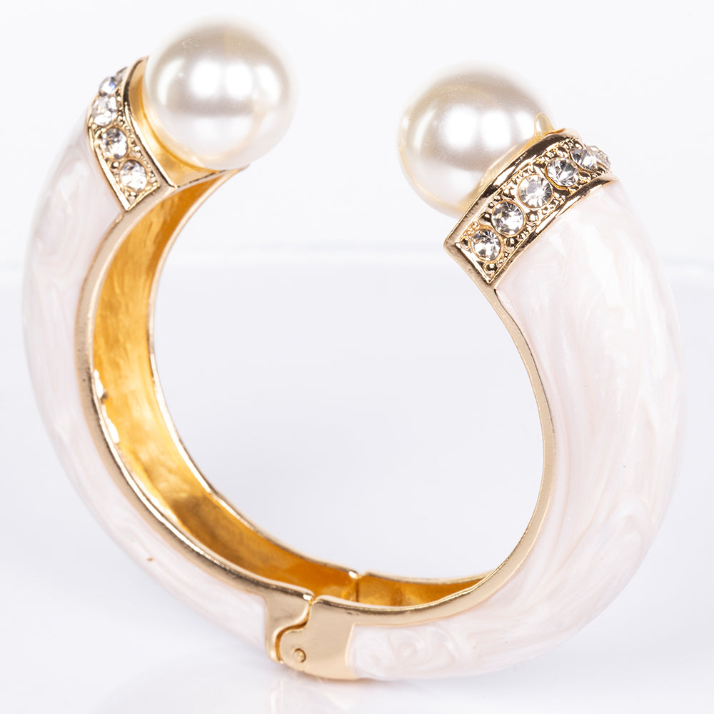 Pulsera de Aleación Bañado en Oro con Cristal Emporia® Blanco