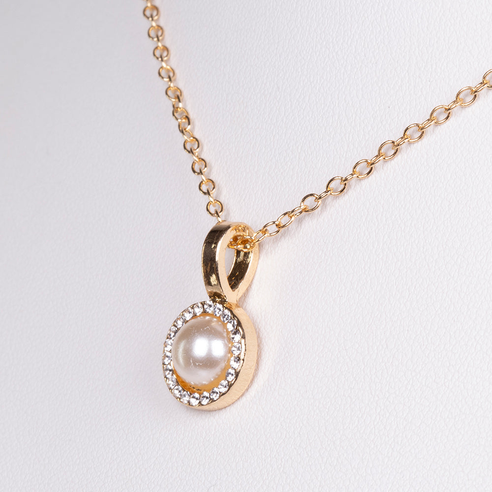 Collar de Aleación Bañado en Oro con Cristal Emporia® Blanco