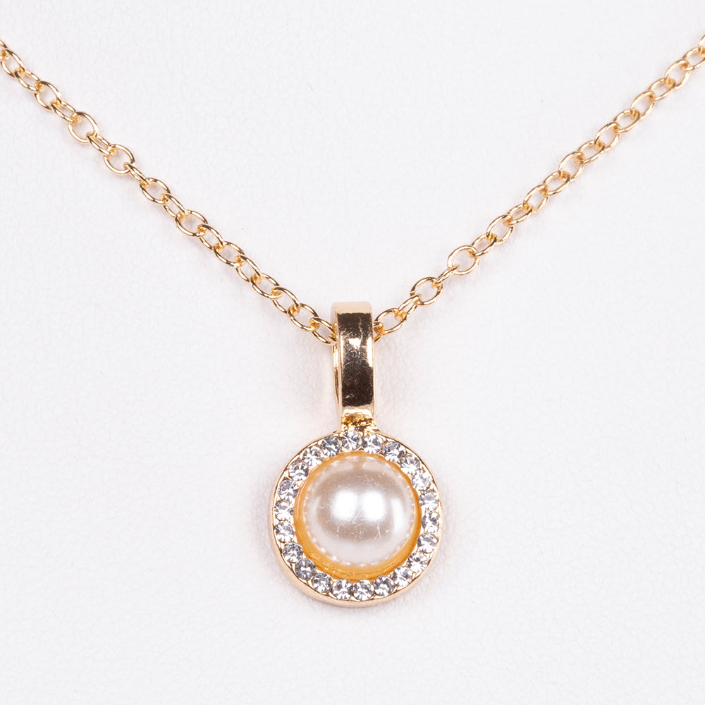 Collar de Aleación Bañado en Oro con Cristal Emporia® Blanco