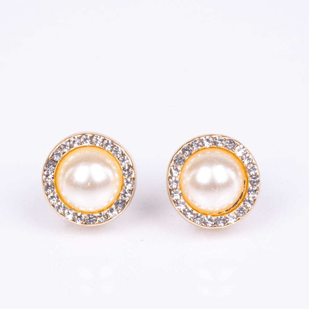 Pendientes de Aleación Bañado en Oro con Cristal Emporia® Blanco 3 