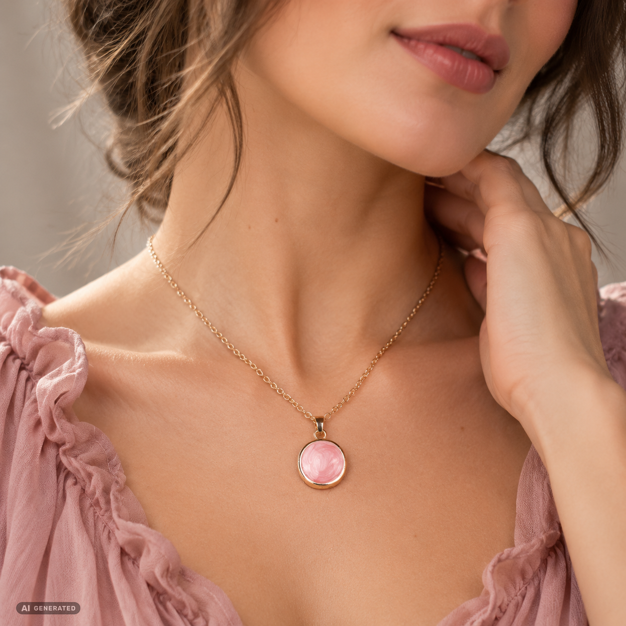 Collar de Aleación Bañado en Oro con Esmalte 1 