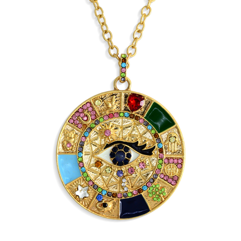 Collar de Aleación Bañado en Oro con Zafiro y Cristal Emporia® Blanco