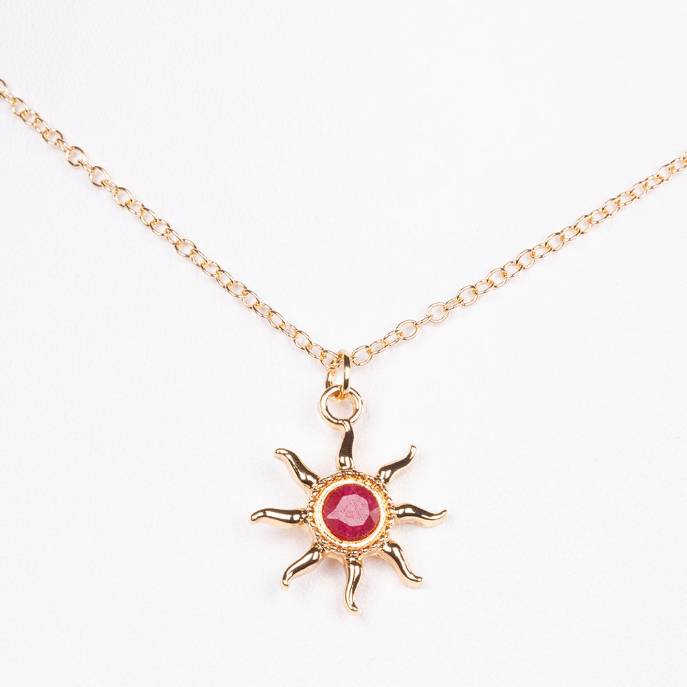Collar de Aleación Bañado en Oro con Rubí 2 
