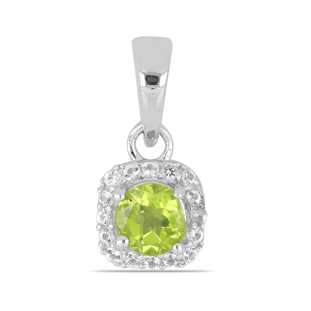 Colgante de Plata con Peridoto de Changbai y Topacio Blanco 1 