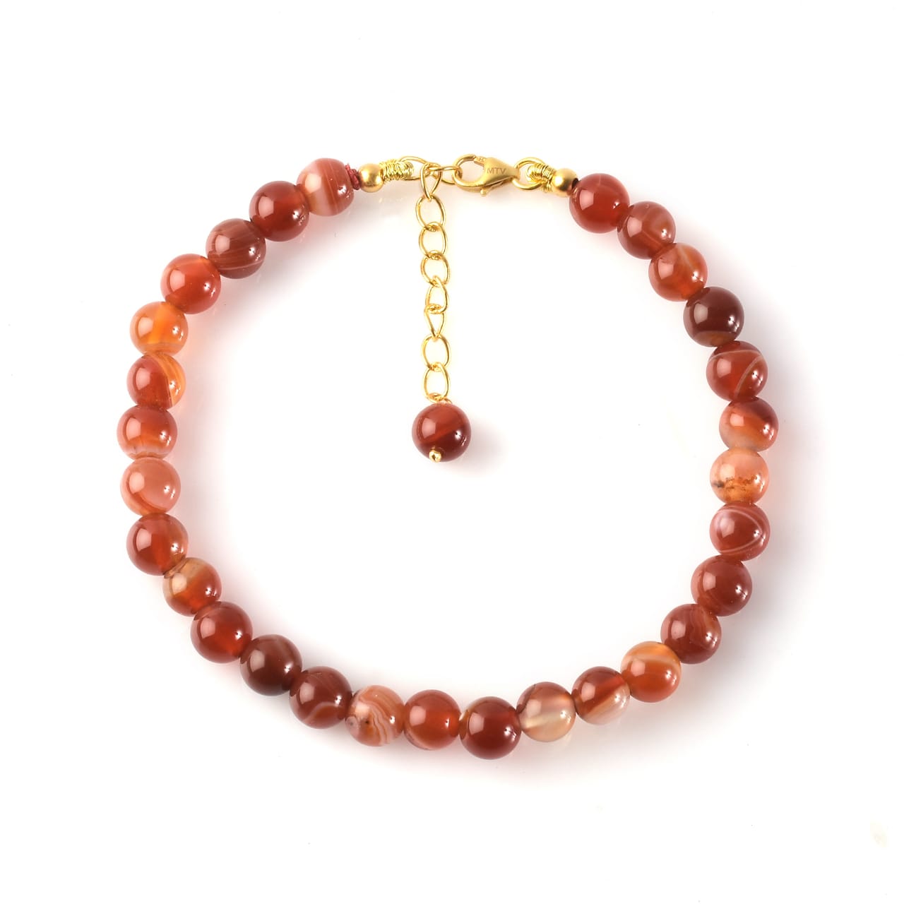 Conjunto de Plata Bañada en Oro con Ágata Roja ( Collar +Pendientes +Pulsera ) 14 