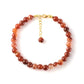 Conjunto de Plata Bañada en Oro con Ágata Roja ( Collar +Pendientes +Pulsera )
