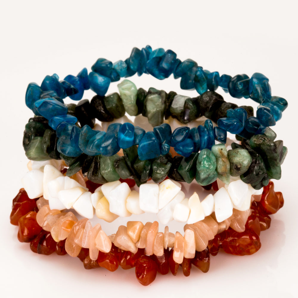 Conjunto Pepita con Esmeralda de Brasil y Apatita neón ( Pulsera )