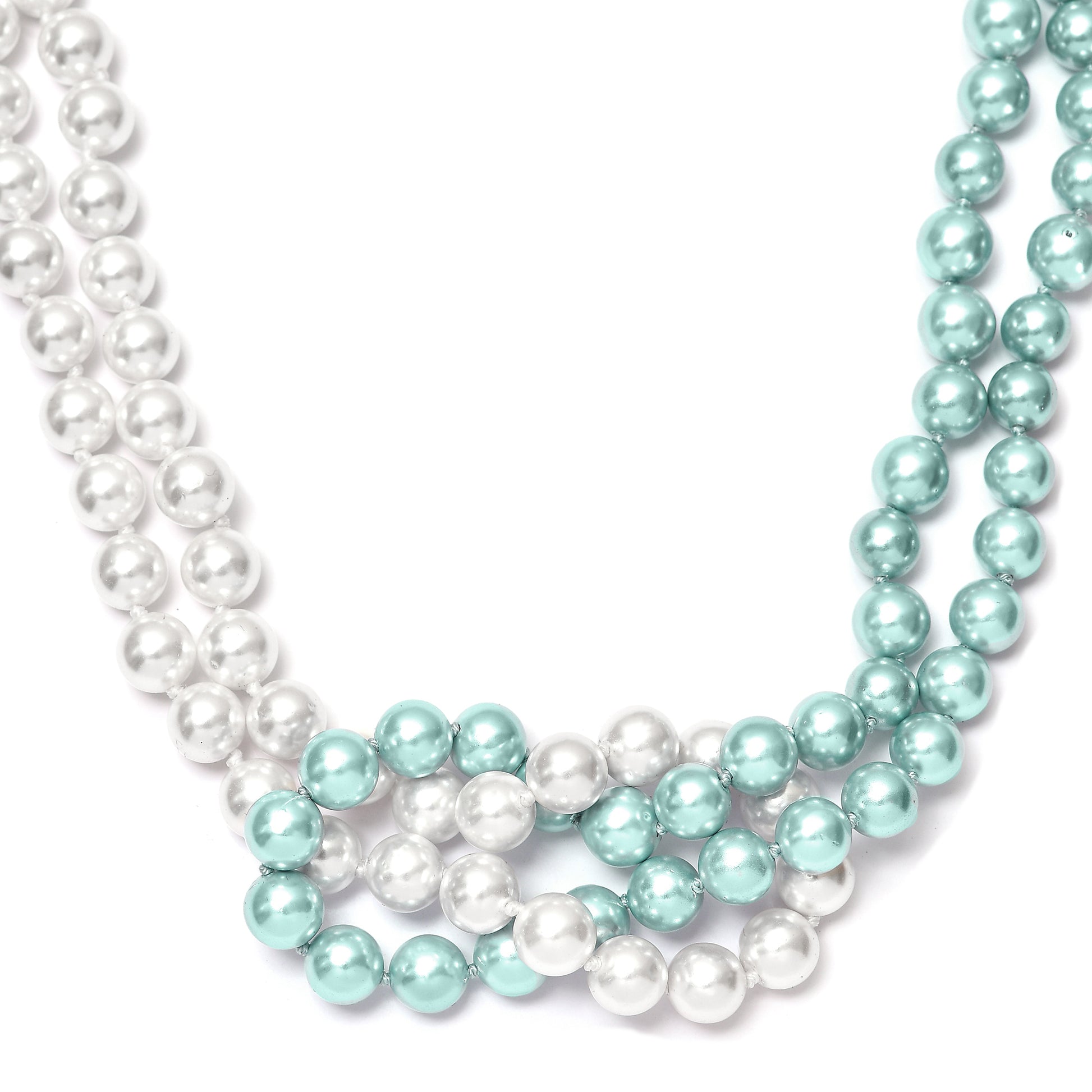Collar de Plata con Perla blanca de agua dulce y Perla Verde 3 