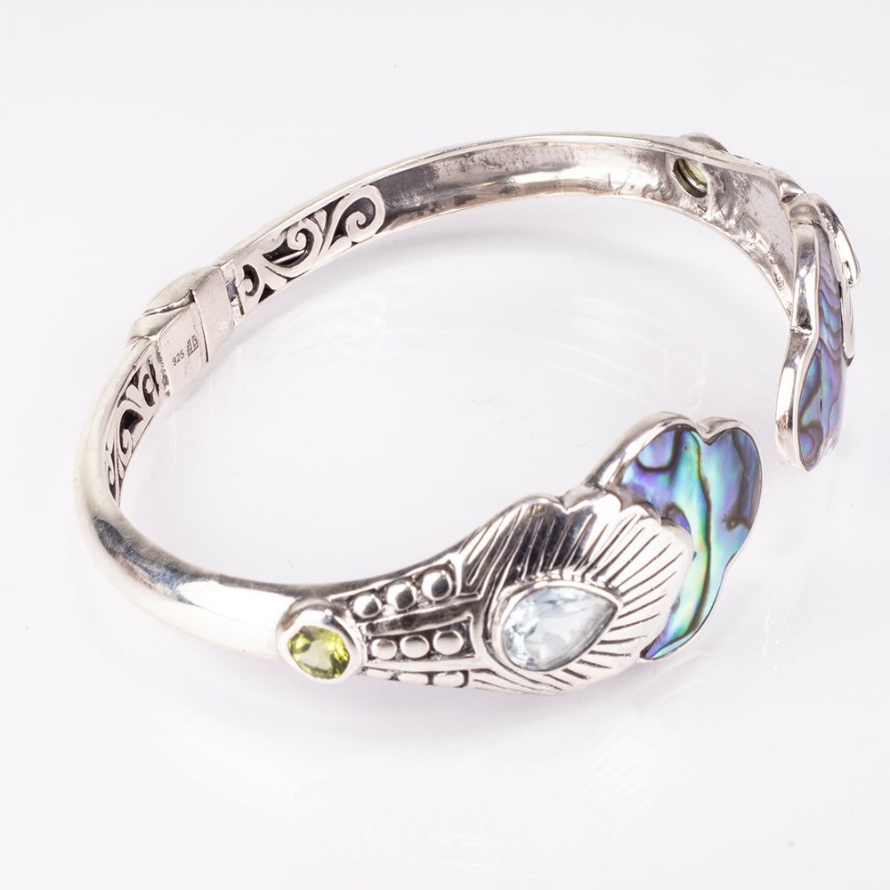 Pulsera de Plata con Concha de abulón y Lapislázuli 4 